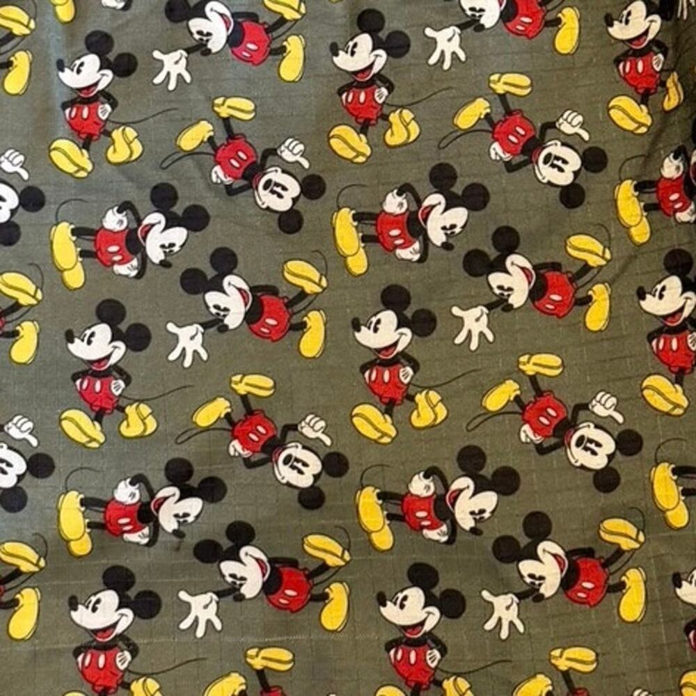 Disney Mickey Mouse Olive Green Nylon Shoulder Bag Purse - Picture 2 of 7